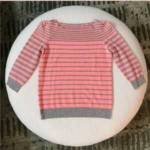 Rebecca Taylor Striped Pink&Gray Women's Sweater